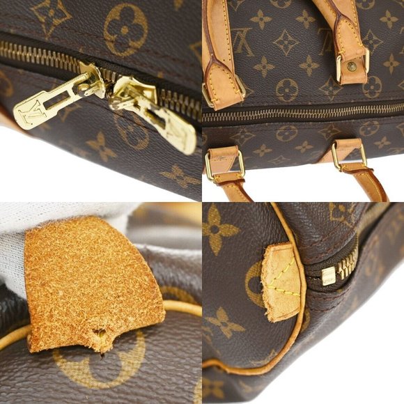 LOUIS VUITTON Keepall 45 Travel Hand Bag Monogram Leather Brown - Picture 16 of 16